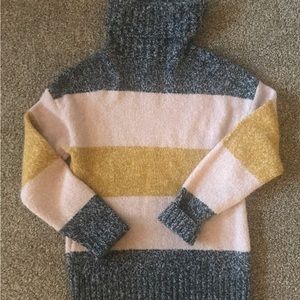 Olivia Sky Turtleneck Sweater Women's Size Small Colorblock Long Sleeve